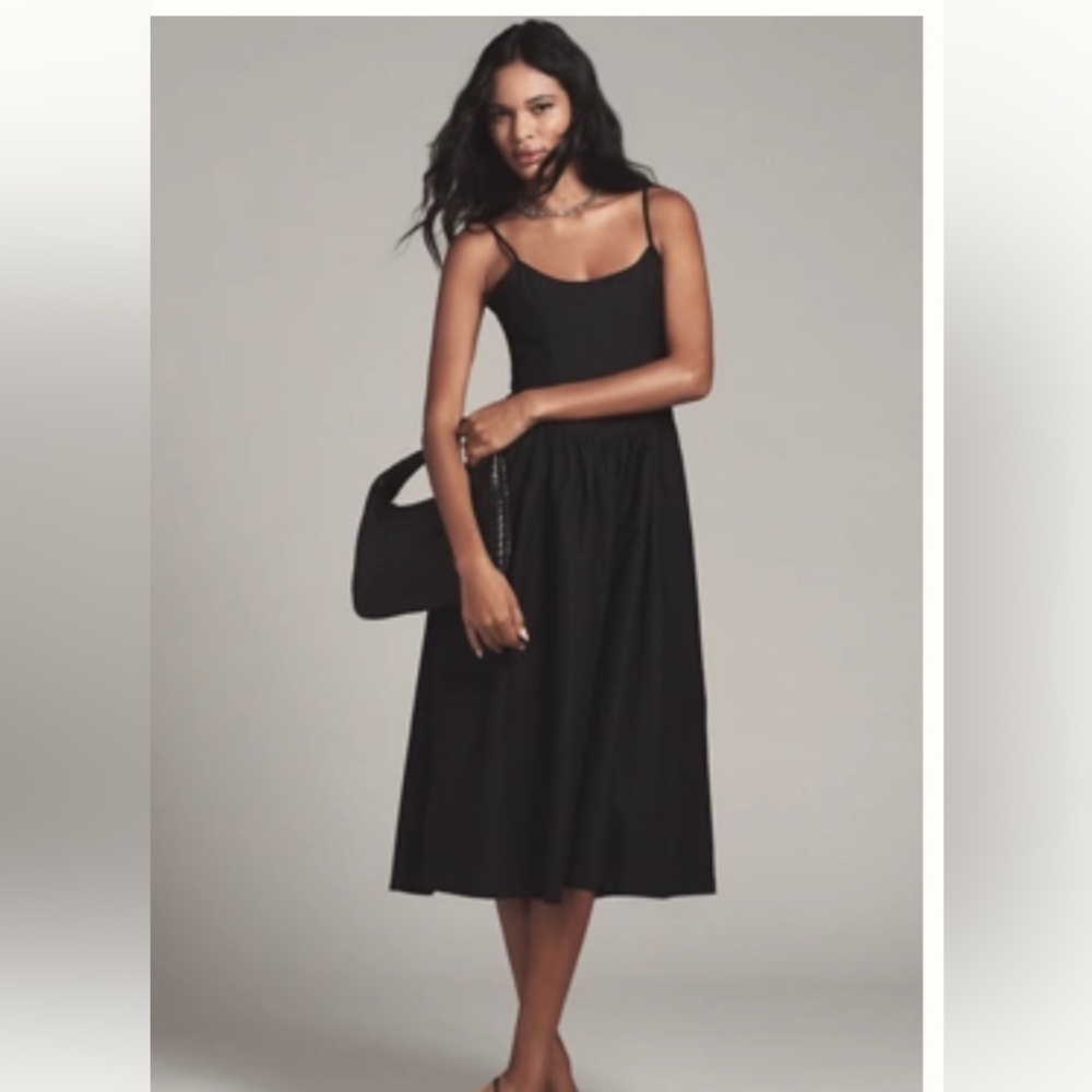 Maeve Black Sleeveless Midi Dress